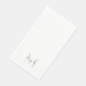 Goud en grijs Monogram wit Servet (Hoek)