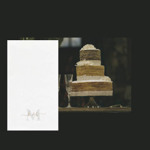 Goud en grijs Monogram Wit-witboek Servet