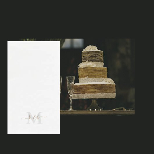 Goud en grijs Monogram Wit-witboek Servet