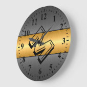 Goud en grijs roestvrij staal grote klok (Hoek)