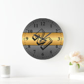 Goud en grijs roestvrij staal grote klok (Huis)