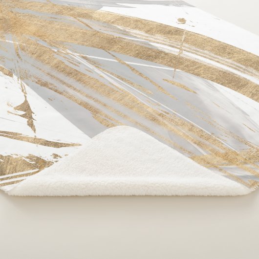 Goud en grijs sherpa deken (3/4)