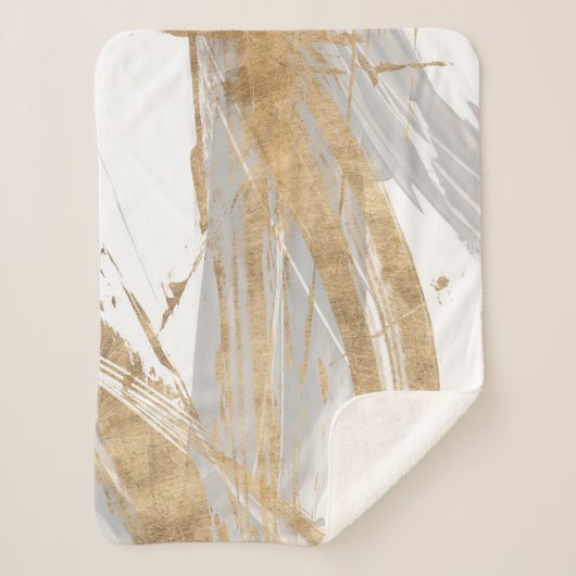 Goud en grijs sherpa deken (Voorkant)