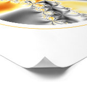 Goud en grijs symmetrisch fractal poster (Hoek)