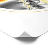 Goud en Grijs Symmetrische Fractal Poster (Hoek)
