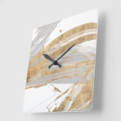 Goud en grijs vierkante klok (Hoek)