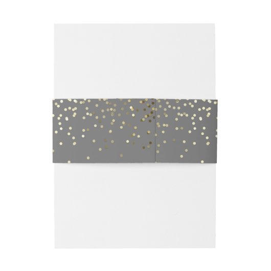 Goud en grijze Confetti Stippen bruiloft Uitnodigingen Wikkel (Achterkant Voorbeeld)