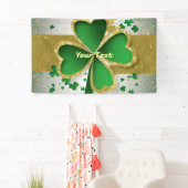 Goud en groen 4 blad klaver spandoek (Insitu)