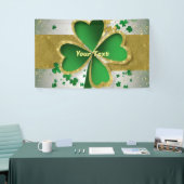 Goud en groen 4 blad klaver spandoek (Beurs)
