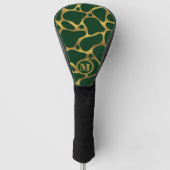 Goud en groen abstract girafpatroon golfheadcover (Voorkant)