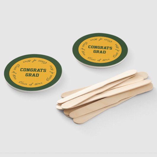 Goud en groen Afstudeerder, klasse 2023 Handwaaier (Niet-gemonteerd)