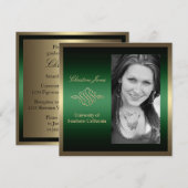 Goud en Groen Afstuderen Kaart (Voorkant / Achterkant)