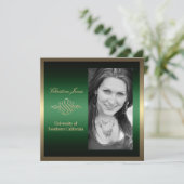 Goud en Groen Afstuderen Kaart (Staand voorkant)