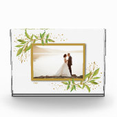 Goud en groen aquarel blad fotoblokken (Voorkant)