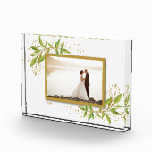 Goud en groen aquarel blad fotoblokken (Rechts)