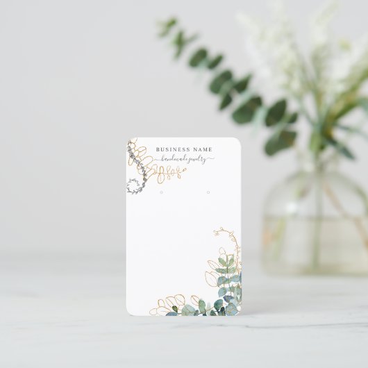 Goud en groen beeldscherm voor oormerken Visitekaa Visitekaartje (Staand voorkant)