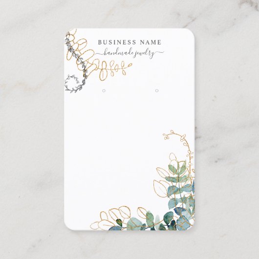 Goud en groen beeldscherm voor oormerken Visitekaa Visitekaartje (Voorkant)