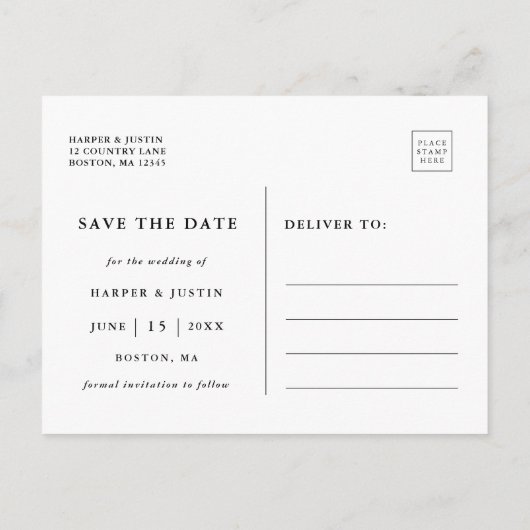 Goud en groen botanisch huwelijk sparen de Datum Aankondigingskaart (Achterkant)