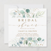 Goud en Groen Botanisch Vrijgezellenfeest Vierkant Kaart (Voorkant)