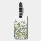 Goud en groen botanische eucalyptusbladeren bagagelabel (Voorkant verticaal)