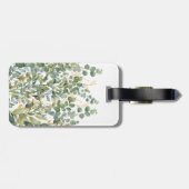 Goud en groen botanische eucalyptusbladeren bagagelabel (Achterkant horizontaal)