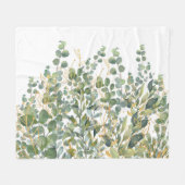 Goud en groen botanische eucalyptusbladeren fleece deken (Voorkant (Horizontaal))
