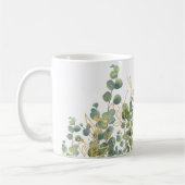 Goud en groen botanische eucalyptusbladeren koffiemok (Links)