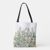 Goud en groen botanische eucalyptusbladeren tote bag (Achterkant)
