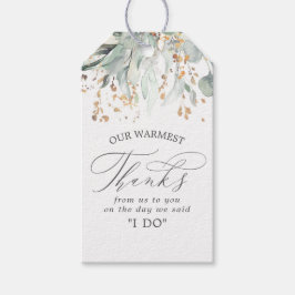 Goud en groen bruiloft dank u cadeaulabel