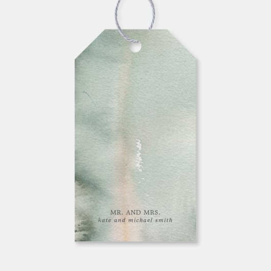 Goud en groen bruiloft dank u cadeaulabel (Achterkant)