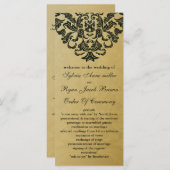 goud en groen bruiloft programma programmakaart (Voorkant / Achterkant)