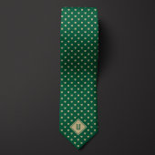 Goud en Groen Classy Kat Monogram Stropdas