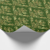 Goud en groen  Damascus 2 Cadeaupapier (Hoek)