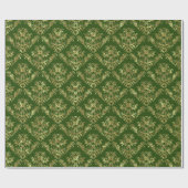 Goud en groen  Damascus 2 Cadeaupapier (Vlak)