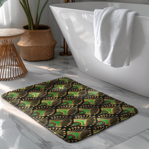 Goud en groen Deco-patroon Badmat