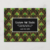 Goud en groen Deco-patroon Flyer (Achterkant)