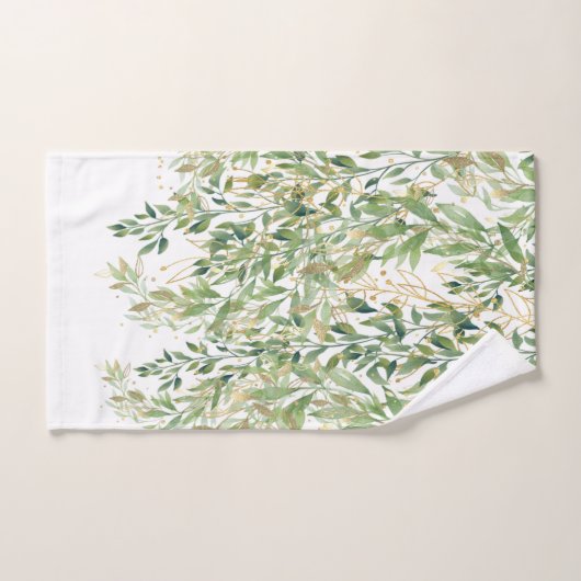 Goud en groen decoratief Plant Handdoek (Handdoek)
