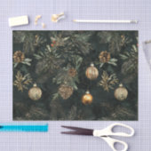 Goud en Groen Donker en Moody Kerstmis Tissuepapier (Craft)