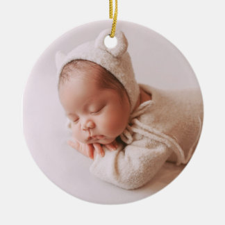 Goud en Groen Eerste Kerstfeest voor de Baby Keramisch Ornament