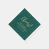 Goud en groen | Elegant Adult Birthday Party Servet (Hoek)