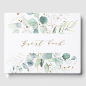 Goud en groen Elegant Botanical Wedding Gastenboek (Voorkant)