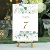 Goud en groen Elegant Botanical Wedding Kaart