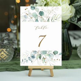 Goud en groen Elegant Botanical Wedding Kaart