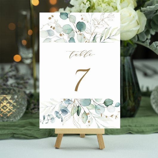 Goud en groen Elegant Botanical Wedding Kaart
