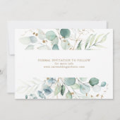 Goud en groen Elegant Botanical Wedding Save The Date (Achterkant)