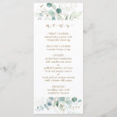 Goud en Groen Elegant Botanisch Bruiloft Menu (Voorkant)