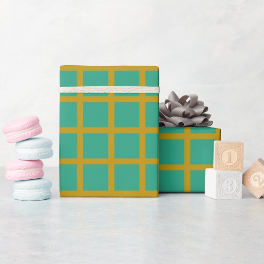 Goud en Groen Elegante Moderne Minimalistische Vak Cadeaupapier (Baby Shower)