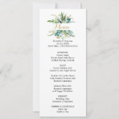 Goud en Groen Eucalyptus Diner Menu Kaart (Voorkant)