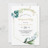 Goud en Groen Eucalyptus Pensioen Partij Kaart (Voorkant)