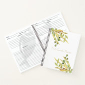 Goud en groen Foliage Recept Organizer Notitieboek (Binnen)